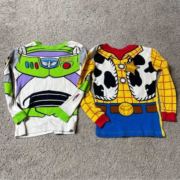 Disney Other - Disney Pixar Toy Story Buzz Lightyear Woody Pajama Tops‎ Kids size 5T